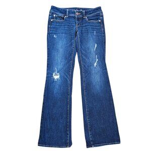 Y2K American Eagle‎ Womens Slim Bootcut Jeans Low Rise Distressed Size 6 X 31